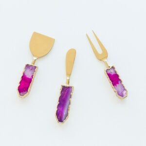 Luxe Agate Cheese Knives